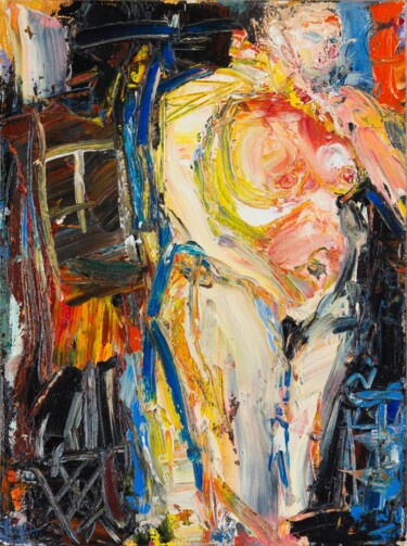 Peinture intitulée "FEMME AU BAIN   (sé…" par Cy Pavel, Œuvre d'art originale, Acrylique