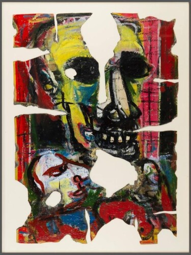 Peinture intitulée "L'OGRE.  (série Les…" par Cy Pavel, Œuvre d'art originale, Tissu