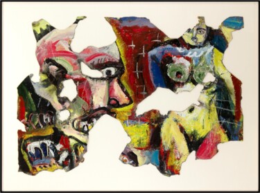 Peinture intitulée "ANTIGONE-ET-CRÉON…" par Cy Pavel, Œuvre d'art originale, Huile