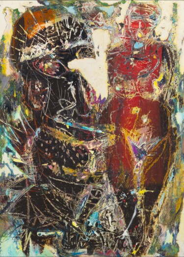 Peinture intitulée "VENUS AU PETIT SATY…" par Cy Pavel, Œuvre d'art originale, Huile