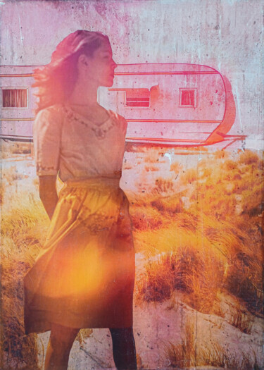 WHEN TIME STOOD STILL Collages titulada "WHEN TIME STOOD STI…" por Db Waterman, Obra de arte original, Collages Montado en Bastidor de camilla de…