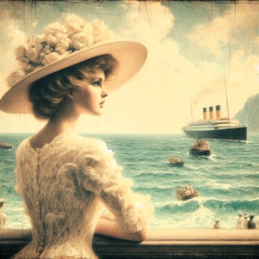 제목이 "Départ du Titanic"인 디지털 아트 Valérie C로, 원작, 디지털 페인팅