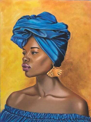 Σχέδιο με τίτλο "African Beauty" από Leoartsnz, Αυθεντικά έργα τέχνης, Παστέλ
