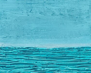 3D Textured Blue Turquoise Close-Up Ocean Wall Decor 40х50cm Peinture intitulée "3D Textured Blue Tu…" par Daria Tokarenko, Œuvre d'art originale, Acrylique