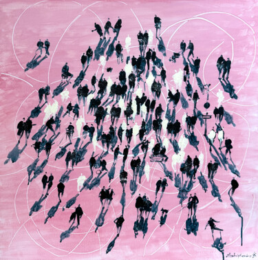 Pink world Painting titled "Pink world" by Bogdan Shiptenko, Original Artwork, Acrylic Mounted on Wood Stretcher frame