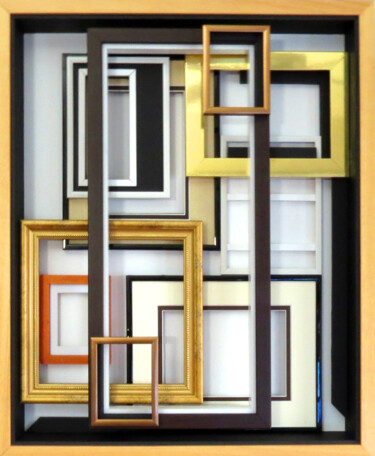 Collages titled "MSM 001" by Omar Piñol, Original Artwork, Collages Mounted on Wood Stretcher frame