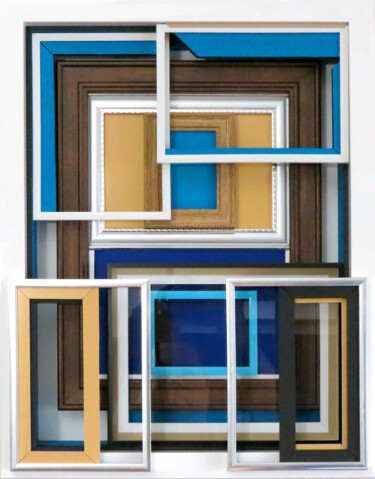 Collages titled "MSM 002" by Omar Piñol, Original Artwork, Collages Mounted on Wood Stretcher frame