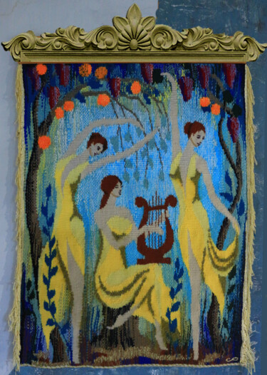 Textile Art titled "The Enchanting  Gar…" by Olga Sunchali, Original Artwork, Tapestry