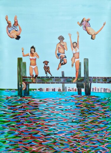 Schilderij getiteld "Summer Jump XXL" door Alexandra Djokic, Origineel Kunstwerk, Acryl