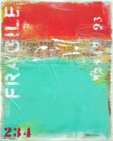 Painting titled "Summer Kiss" by Sabina D'Antonio, Original Artwork, Acrylic Mounted on Wood Stretcher frame