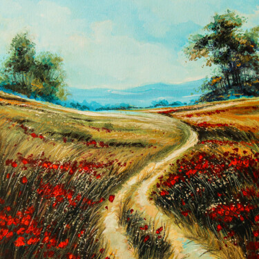 Schilderij getiteld "Quest of Love" door Artist Gurdish Pannu Punjabi Painting Gallery, Origineel Kunstwerk, Acryl