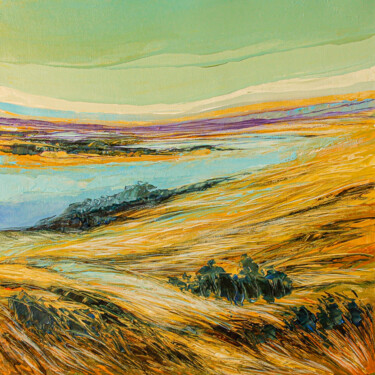 Whistling Fields Schilderij getiteld "Whistling Fields" door Artist Gurdish Pannu Punjabi Painting Gallery, Origineel Kunstwerk, Acryl