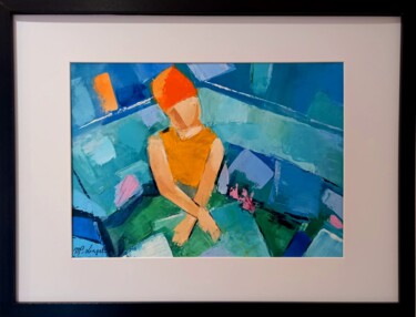 Pittura intitolato ""LE RENDEZ-VOUS"" da Marie-Paule Lingelser, Opera d'arte originale, Olio Montato su Cartone