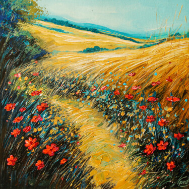 Wishing On Dandelions Pittura intitolato "Wishing On Dandelio…" da Artist Gurdish Pannu Punjabi Painting Gallery, Opera d'arte originale, Acrilico
