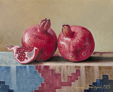 Patterned Still Life Картина под названием "Patterned Still Life" - Stepan Ohanyan, Подлинное произведение искусства, Масло Установлен на Деревян…