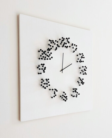 MOCAP (white black) illusionistic wall clock/wallsculpture Design titled "MOCAP (white black)…" by Jan Paul, Original Artwork, Accessories