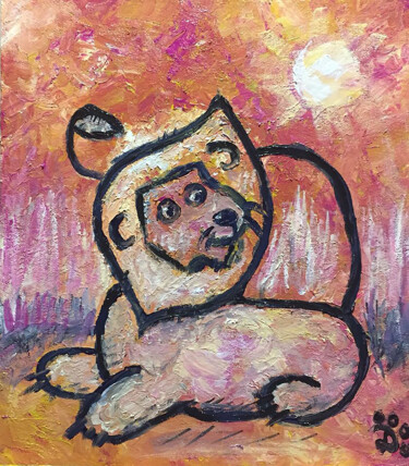 「King of Beasts」というタイトルの絵画 Dmitry Yerokhinによって, オリジナルのアートワーク, 水彩画