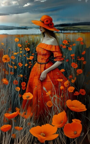 Painting titled "Among the Fields of…" by Andre Gulyaev, Original Artwork, Oil Mounted on Wood Stretcher frame