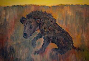 Painting titled "Lurking in the Bush…" by Dmitry Yerokhin, Original Artwork, Acrylic Mounted on artwork_cat.