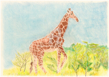 图画 标题为“Netzgiraffe” 由Luethi Alias Abdelghafar, 原创艺术品, 孔戴