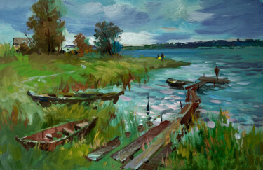 River melancholy "River melancholy" başlıklı Tablo Yuriy Suprunchuk tarafından, Orijinal sanat, Petrol Karton üzerine monte edilmiş