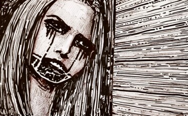 Dibujo titulada "I will find you" por Milto Sideris, Obra de arte original, Rotulador