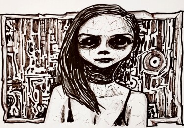 Drawing titled "Innocent SM-victim" by Milto Sideris, Original Artwork, Marker