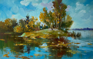 "The river washes th…" başlıklı Tablo Yuriy Suprunchuk tarafından, Orijinal sanat, Petrol Karton üzerine monte edilmiş