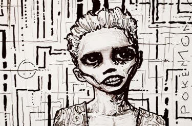 Drawing titled "Mila Robert fan" by Milto Sideris, Original Artwork, Marker