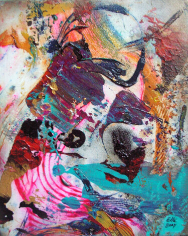 Schilderij getiteld "Joyce" door Elle Bory, Origineel Kunstwerk, Acryl Gemonteerd op Frame voor houten brancard