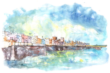 Schilderij getiteld "Polignano A Mare In…" door Miki De Goodaboom, Origineel Kunstwerk, Aquarel