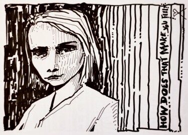Tekening getiteld "Pessimistic psychia…" door Milto Sideris, Origineel Kunstwerk, Marker