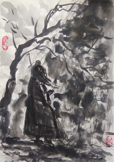 Drawing titled "Prayer" by Vselena, Original Artwork, Ink