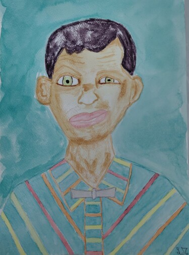Pittura intitolato "Stromae" da Lourdes M, Opera d'arte originale, Acquarello