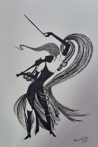「black and white 2」というタイトルの描画 Robyによって, オリジナルのアートワーク, インク