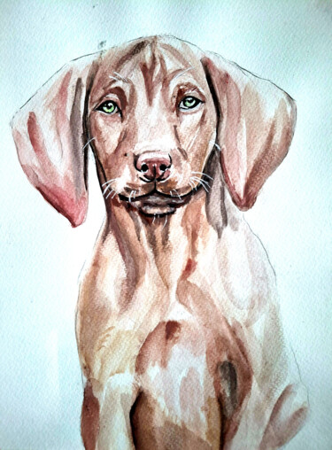 Hungarian Vizsla-The Noble Hunter Ζωγραφική με τίτλο "Hungarian Vizsla-Th…" από Aniart, Αυθεντικά έργα τέχνης, Ακουαρέλα Τοποθετήθηκε στο Ξύλινο φορείο σκελετό