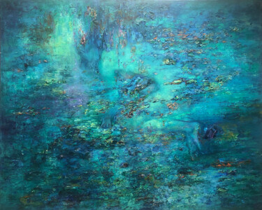 Schilderij getiteld "Night." door Viacheslav Zaykin, Origineel Kunstwerk, Olie