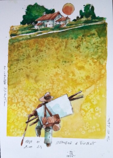 "A Vincent" başlıklı Tablo Federico Brambilla tarafından, Orijinal sanat, Suluboya