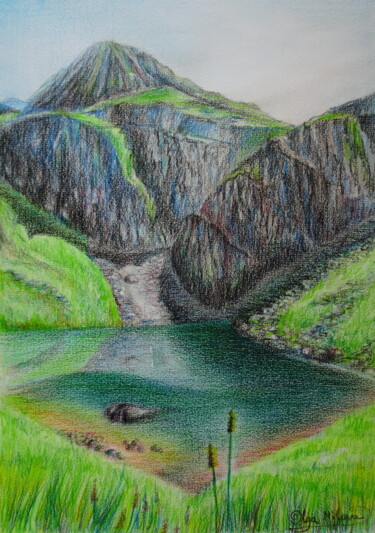 Österreich Schuheflickersee 绘画 标题为“Österreich Schuhefl…” 由Olga Milova, 原创艺术品, 铅笔 安装在纸板上