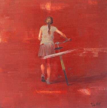 Peinture intitulée "CYCLIST" par Tomasa Martin, Œuvre d'art originale, Huile Monté sur Châssis en bois