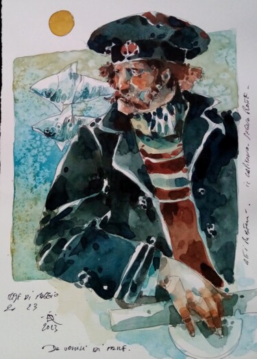 Pittura intitolato "Uomo di mare" da Federico Brambilla, Opera d'arte originale, Acquarello