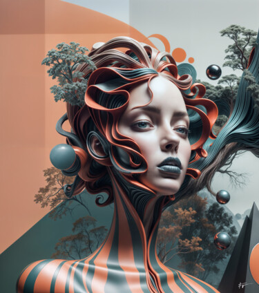 数字艺术 标题为“Surreal Collage #4” 由Frederic Racaud, 原创艺术品, AI生成的图像