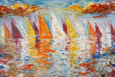 Summer Sailing Impressions XL 6 Ζωγραφική με τίτλο "Summer Sailing Impr…" από Peter Nottrott, Αυθεντικά έργα τέχνης, Ακρυλικό