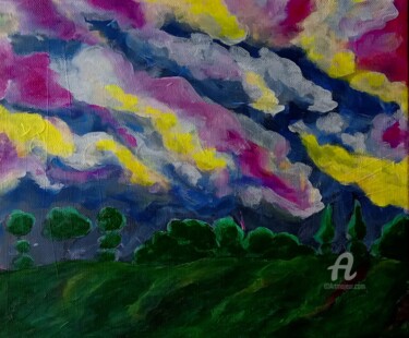 Peinture intitulée "Landscape I." par Metka Gelt, Œuvre d'art originale, Acrylique Monté sur Châssis en bois