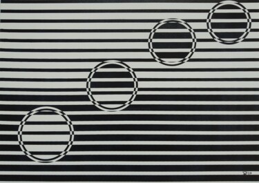 「Circling planets」というタイトルの絵画 Wiesje Van Damによって, オリジナルのアートワーク, アクリル