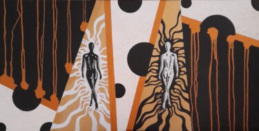 Pittura intitolato "+/-" da Futuretico / El - Le, Opera d'arte originale, Acrilico