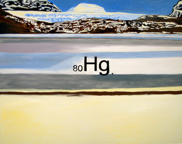 Schilderij getiteld "Mercury in Northpole" door Valéry Grancher, Origineel Kunstwerk, Olie