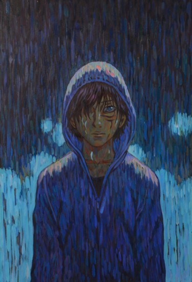 Inner Rain Pittura intitolato "Inner Rain" da Shaliko Saghatelyan, Opera d'arte originale, Olio Montato su Pannello di legno