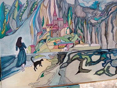 La Dame du Monte Saint-Michel 2 "La Dame du Monte Sa…" başlıklı Tablo Yannick Cabon tarafından, Orijinal sanat, Akrilik