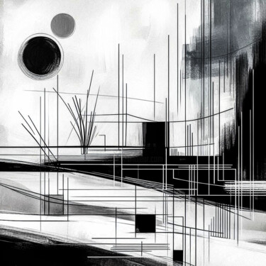 Pittura intitolato "Minimalistische Lin…" da Lee Eggstein, Opera d'arte originale, Stampa digitale Montato su Telaio per bar…
